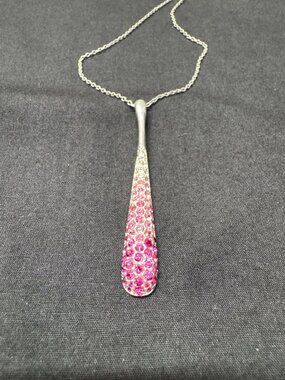 NVC Nataliya V. Collister Sterling Silver Pendant Necklace Pink & White Gradient